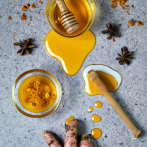 Turmeric and chai spices in honey